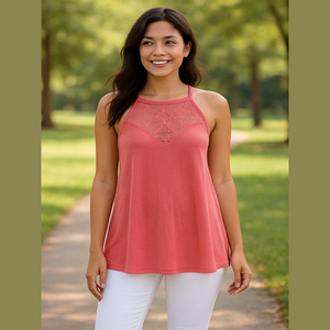 Zenana Premium Pink Lace Detail Tunic